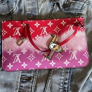 HTF Louis Vuitton Pink Red Tie Dye Escale Wristlet Pouch